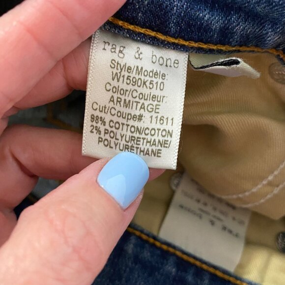 Rag & Bone The Dre Boyfriend Skinny Jeans in Armitage Size 25 NWT - Picture 8 of 12